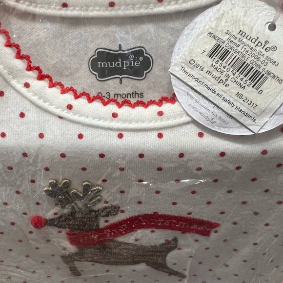 3 Mud Pie outfits, girls 0-3 months thanksgiving and Christmas outfits - Picture 3 of 8